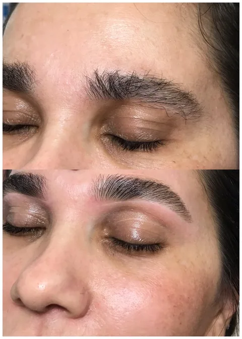 Before and after a brow sculpting appointment at Signature Effexx Beauty